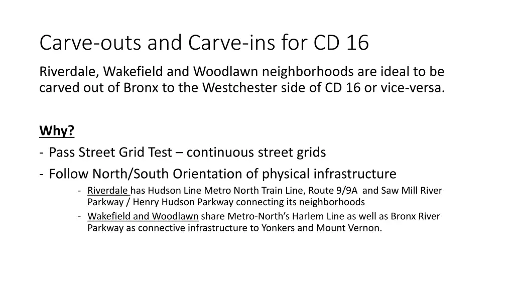 carve outs and carve ins for cd 16