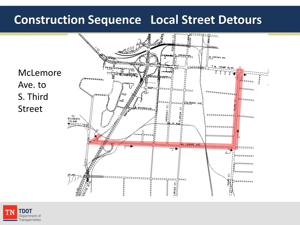 construction sequence local street detours 3