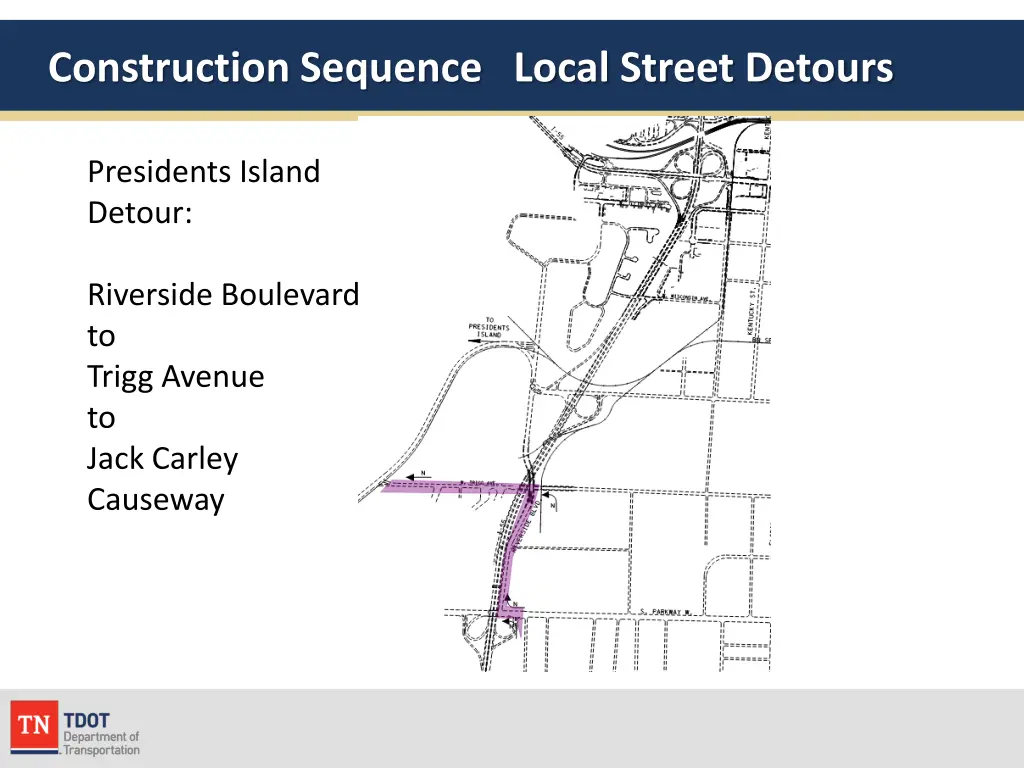 construction sequence local street detours 5