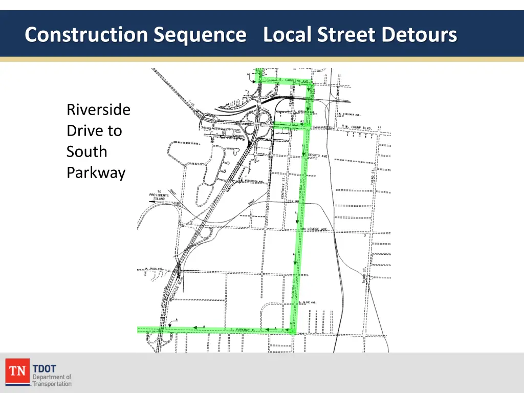 construction sequence local street detours