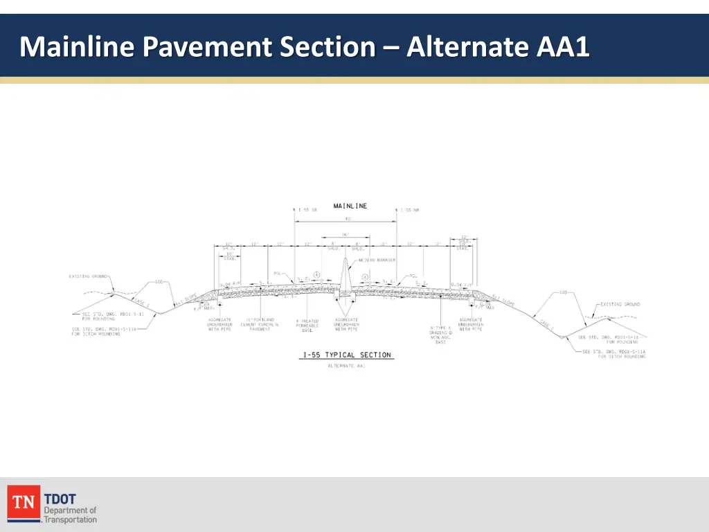 mainline pavement section alternate aa1