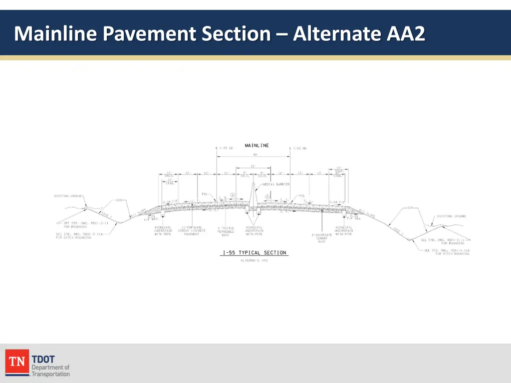 mainline pavement section alternate aa2