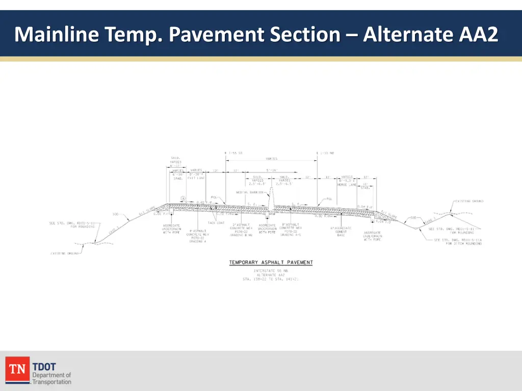 mainline temp pavement section alternate aa2