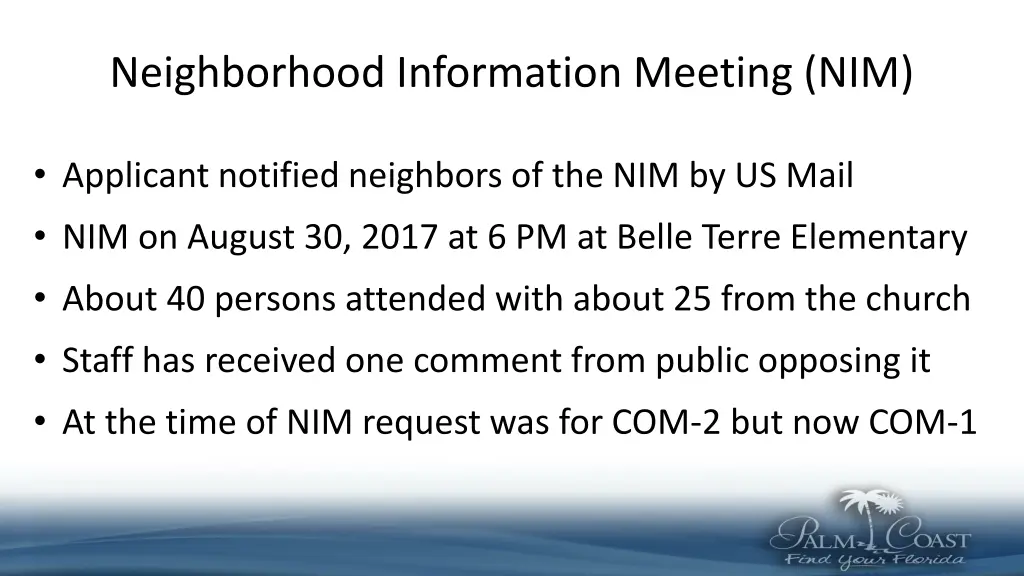 neighborhood information meeting nim