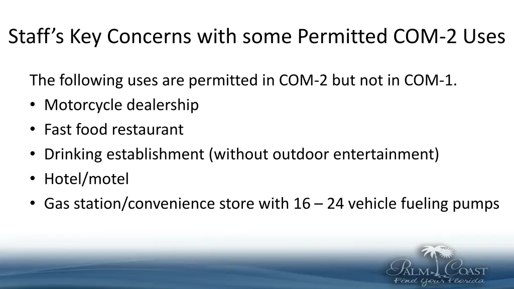 staff s key concerns with some permitted