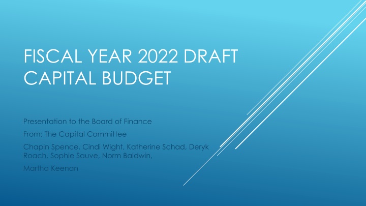 fiscal year 2022 draft capital budget