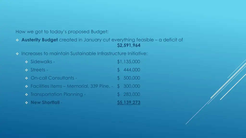 how we got to today s proposed budget