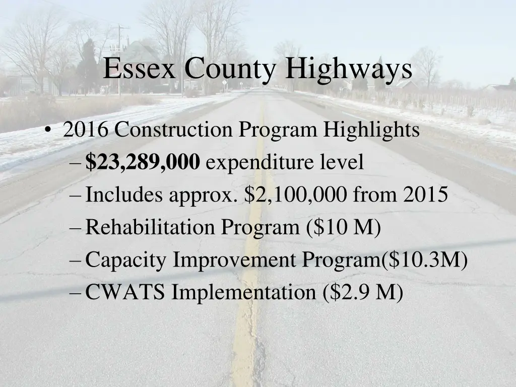 essex county highways