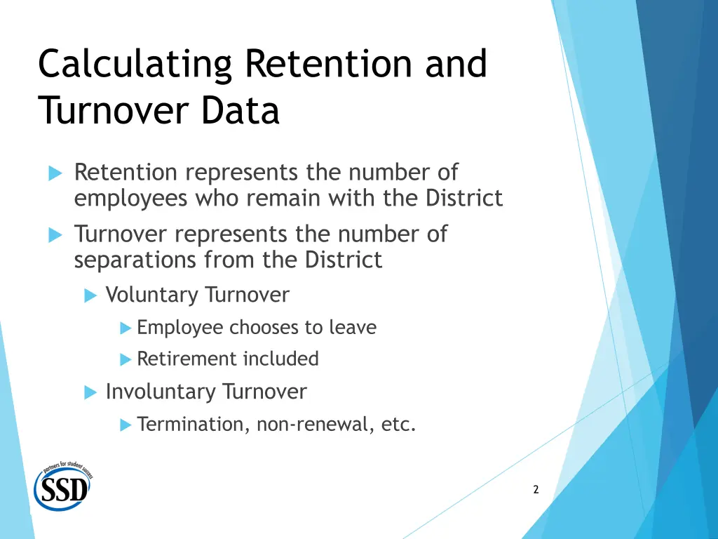 calculating retention and turnover data