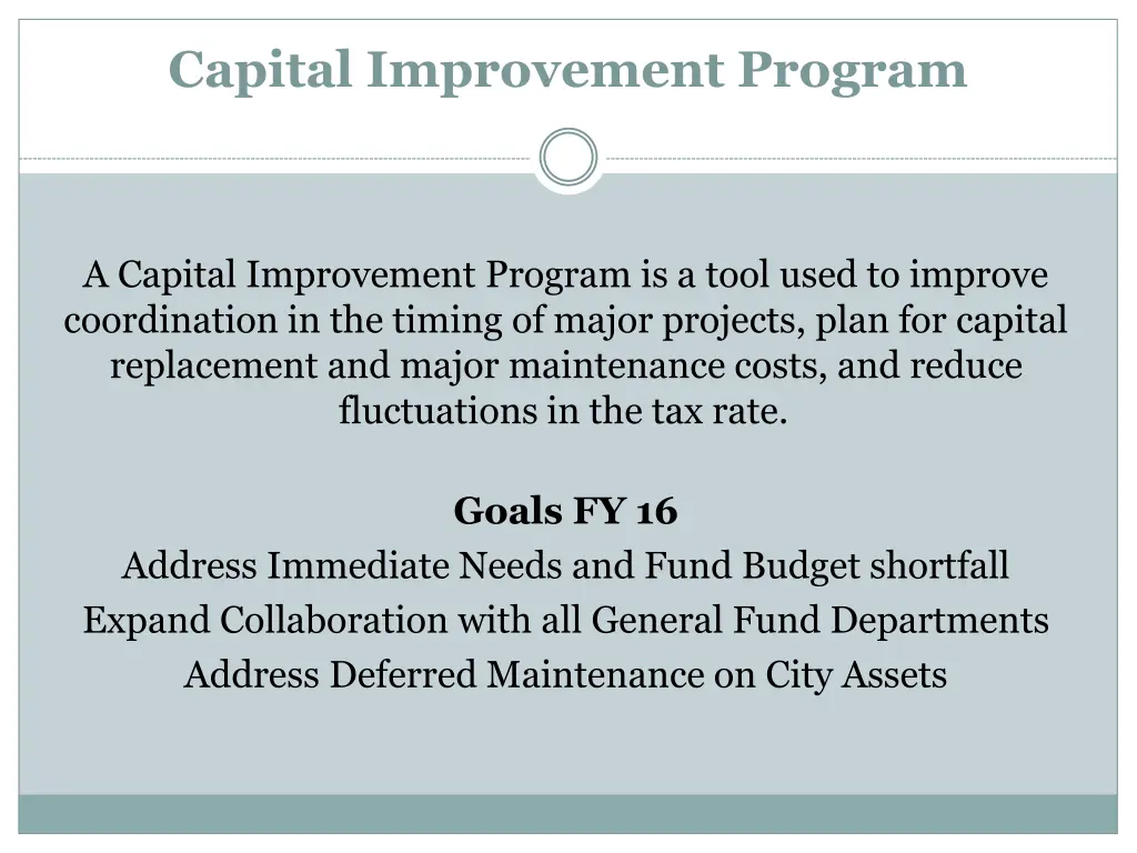 capital improvement program 1