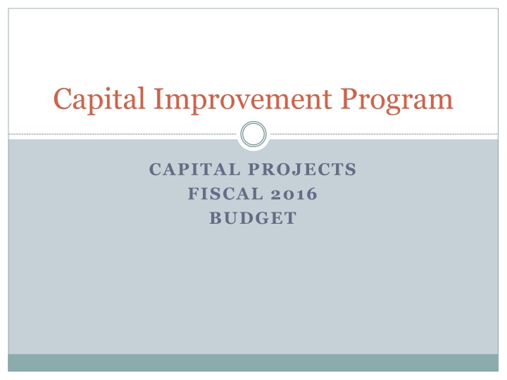 capital improvement program