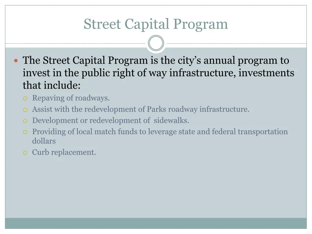 street capital program