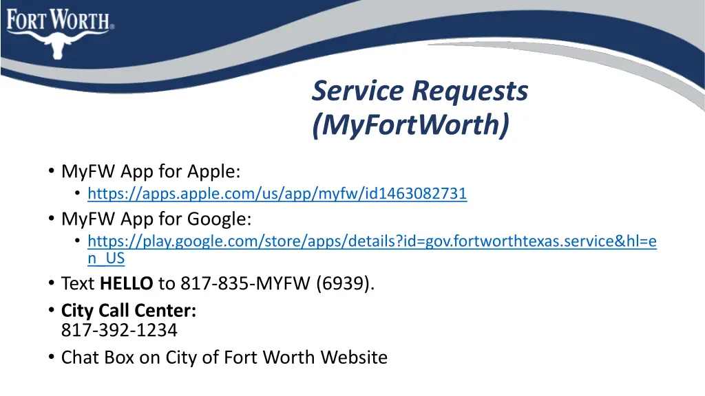 service requests myfortworth