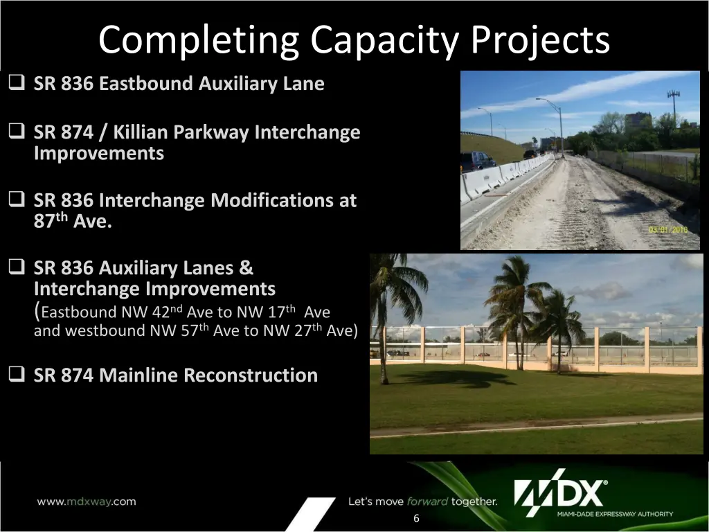 completing capacity projects sr 836 eastbound