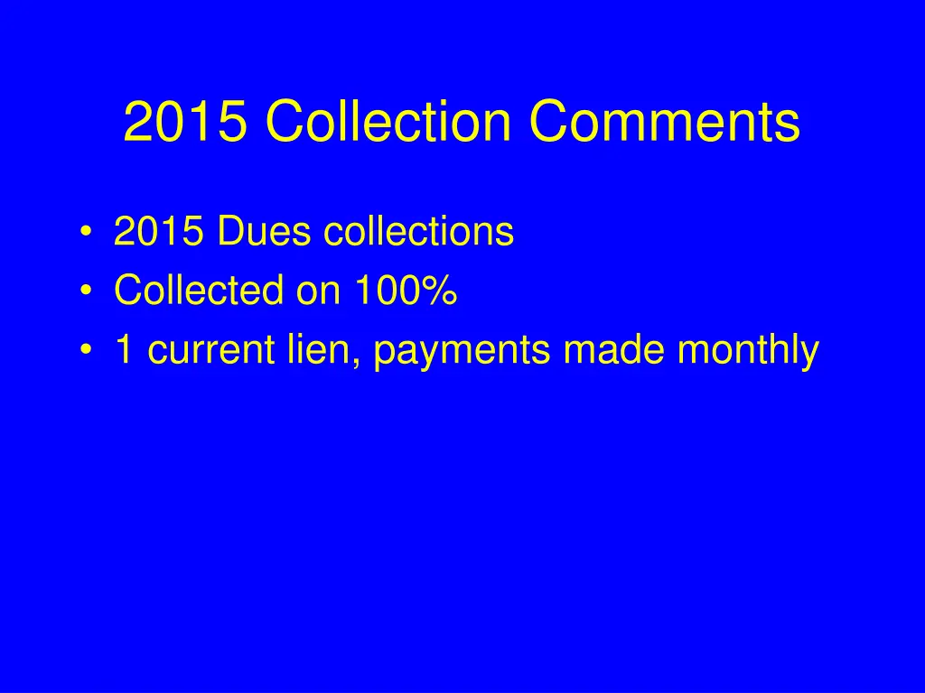 2015 collection comments