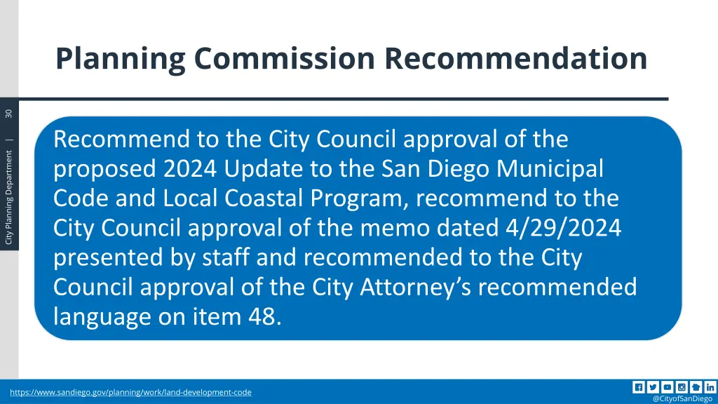 planning commission recommendation