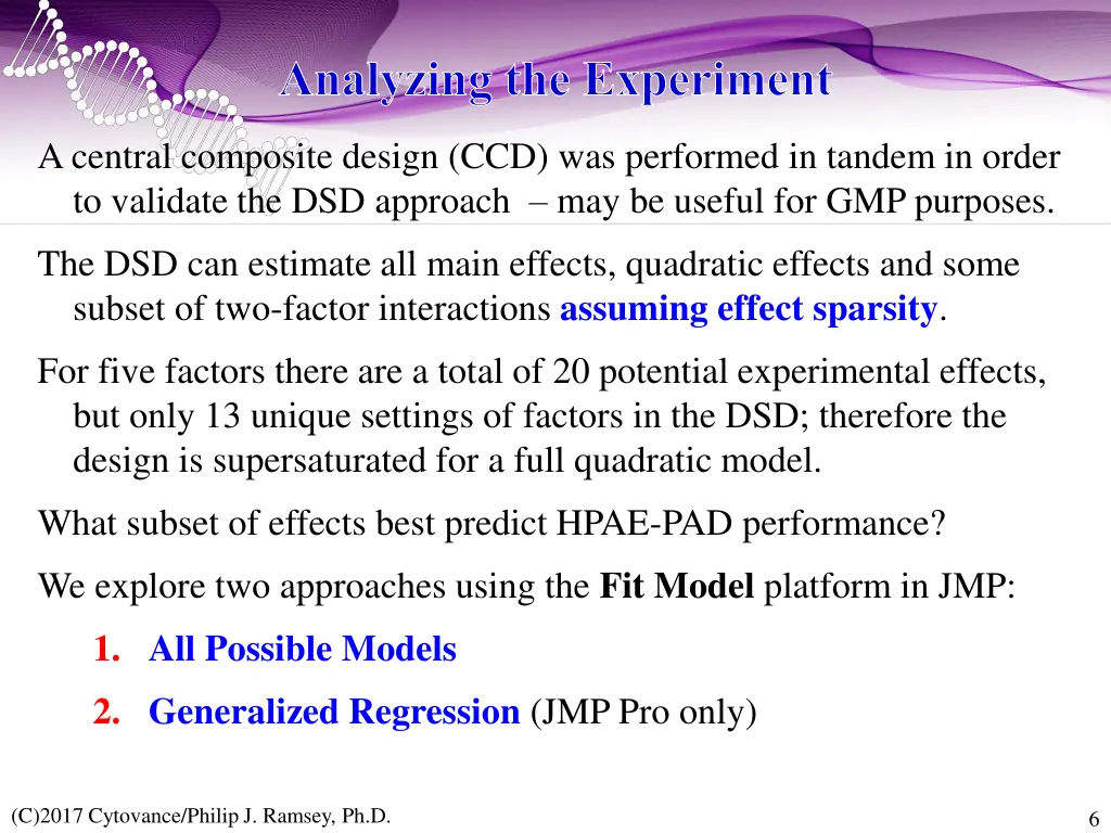 analyzing the experiment