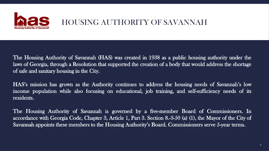 housing authority of savannah