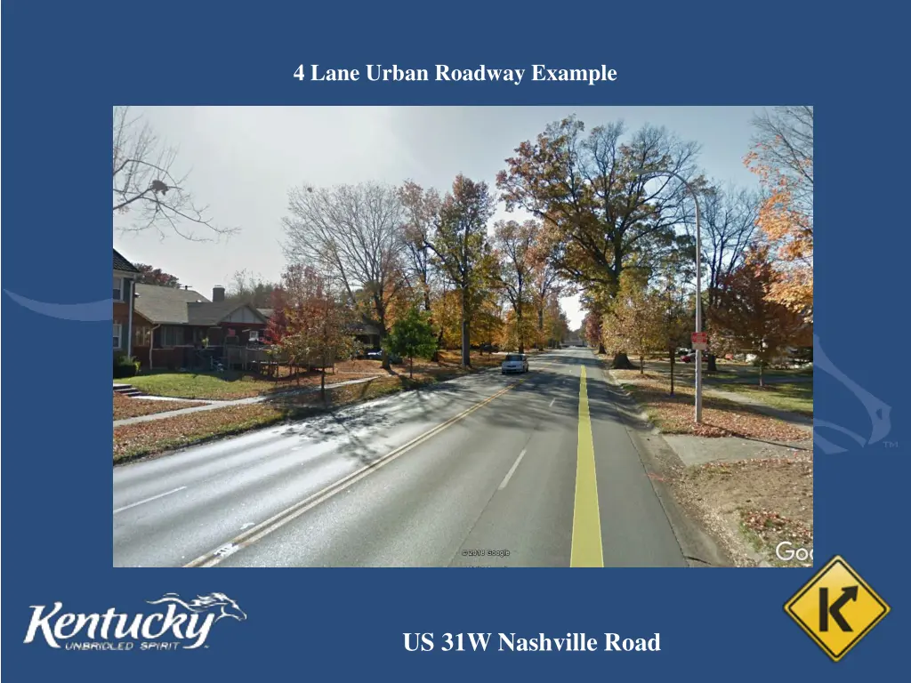 4 lane urban roadway example