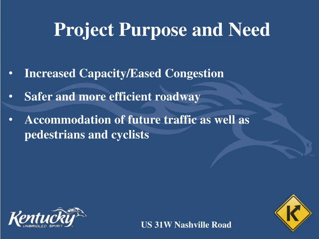 project purpose and need