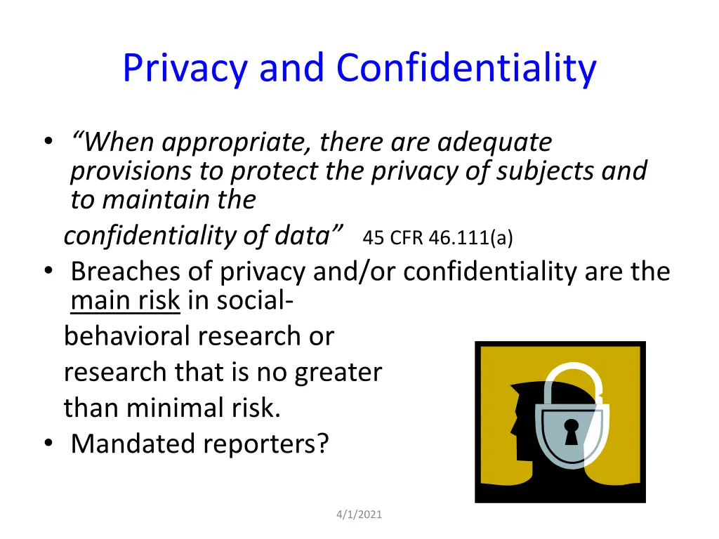 privacy and confidentiality