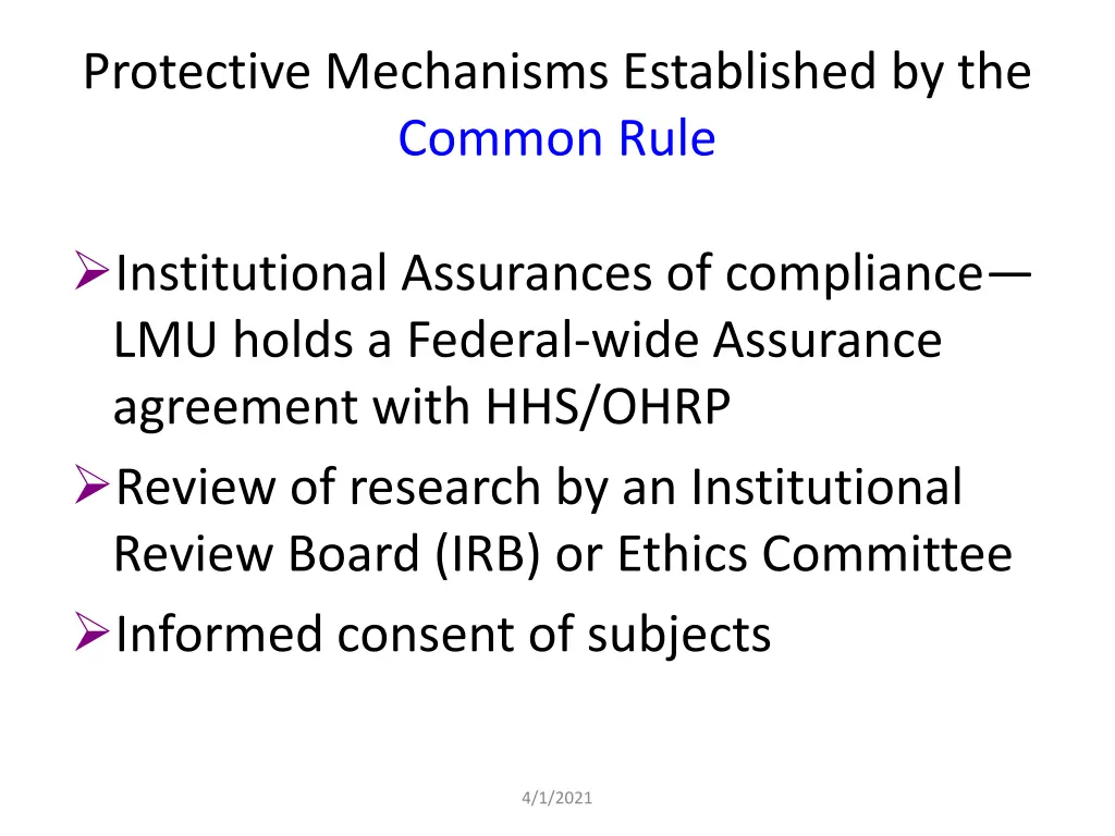 protective mechanisms established by the common