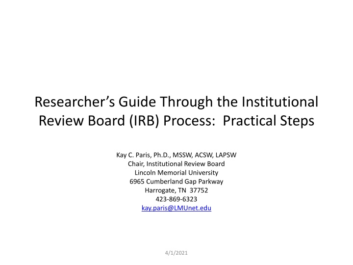 researcher s guide through the institutional