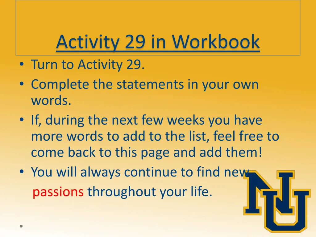 activity 29 in workbook turn to activity