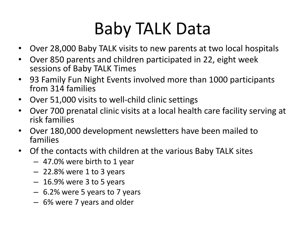 baby talk data