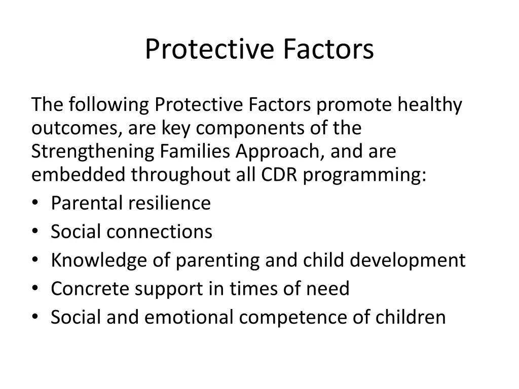 protective factors