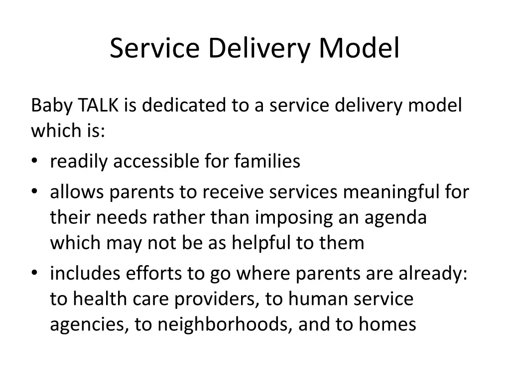 service delivery model