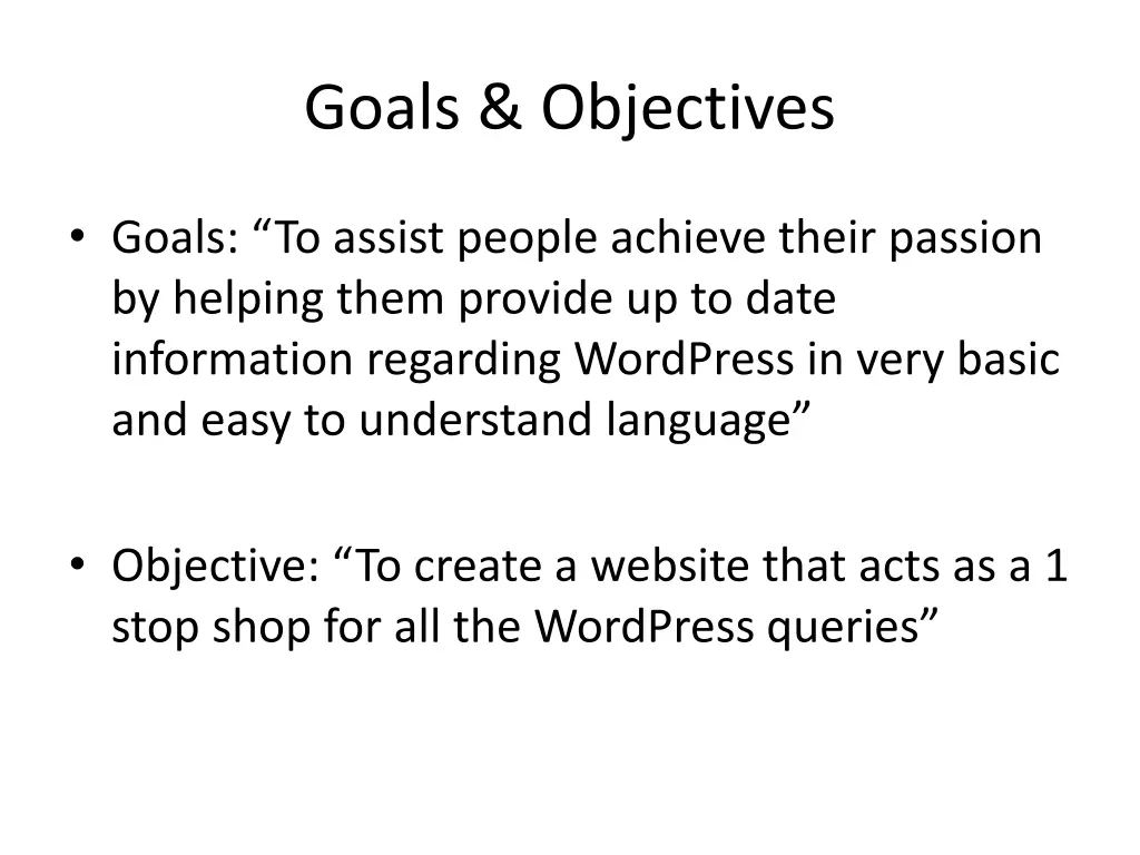 goals objectives