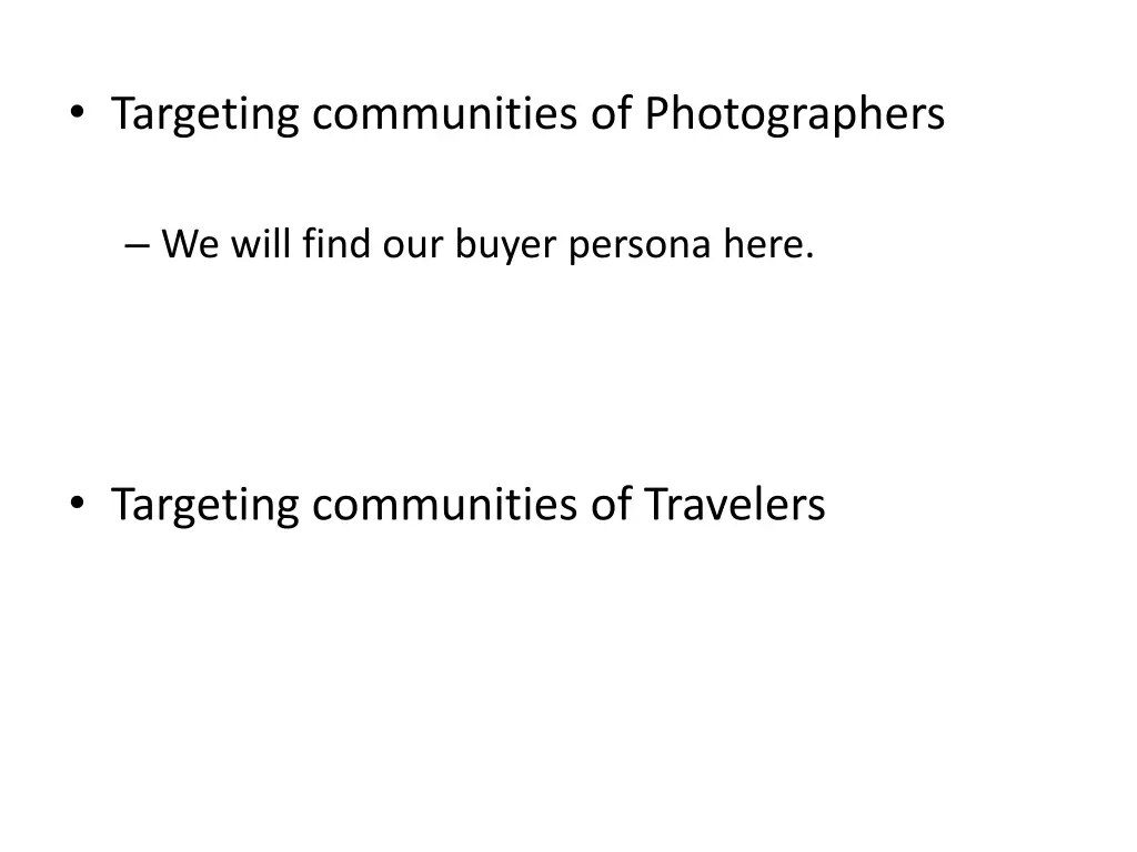 targeting communities of photographers