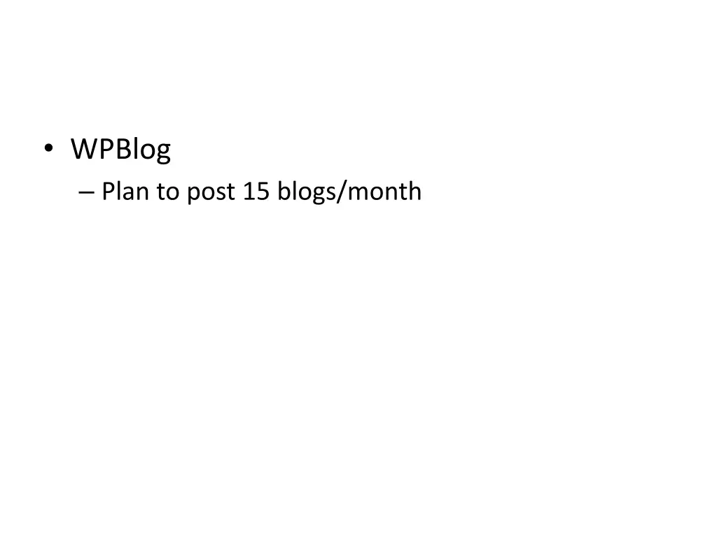 wpblog plan to post 15 blogs month