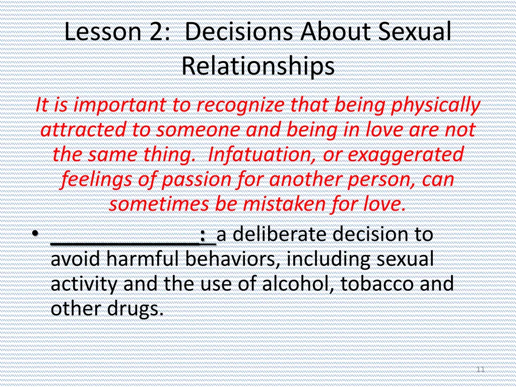 lesson 2 decisions about sexual relationships