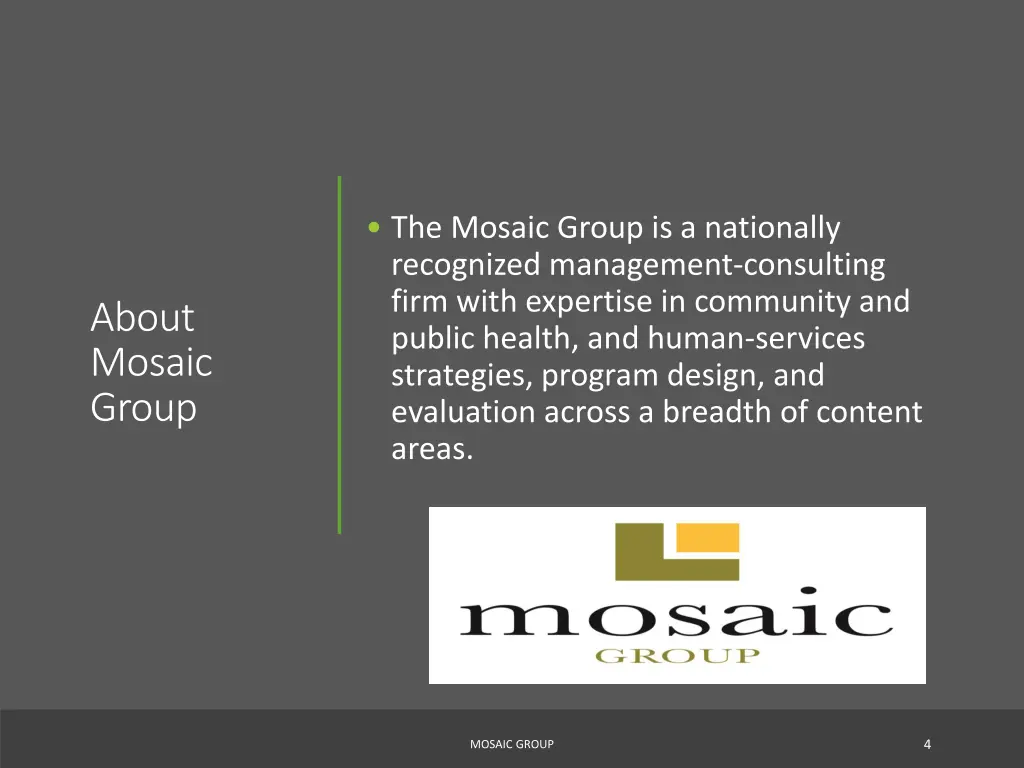 the mosaic group is a nationally recognized