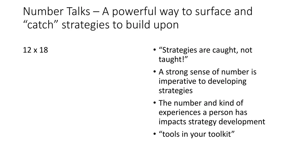 number talks a powerful way to surface and catch