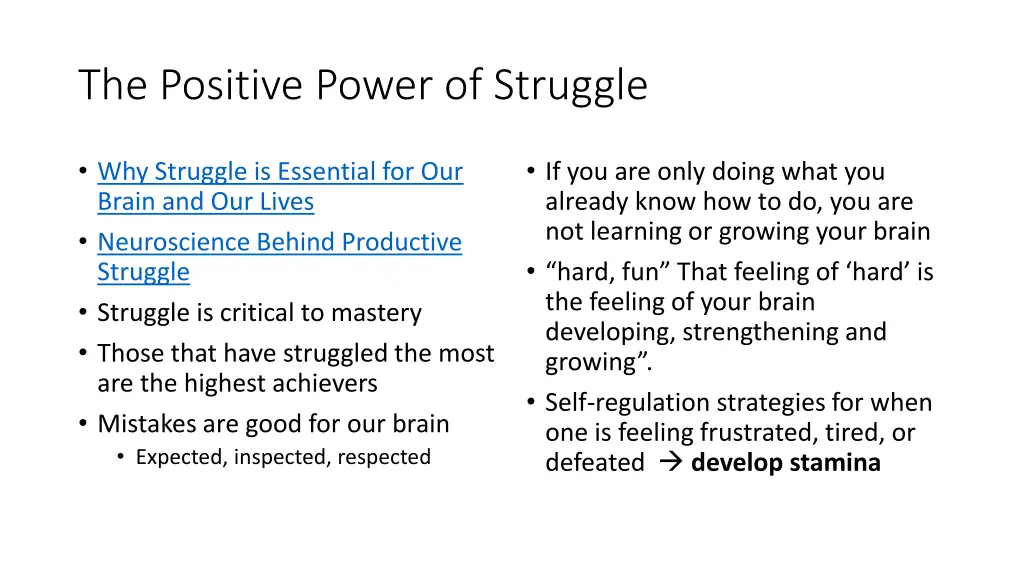 the positive power of struggle