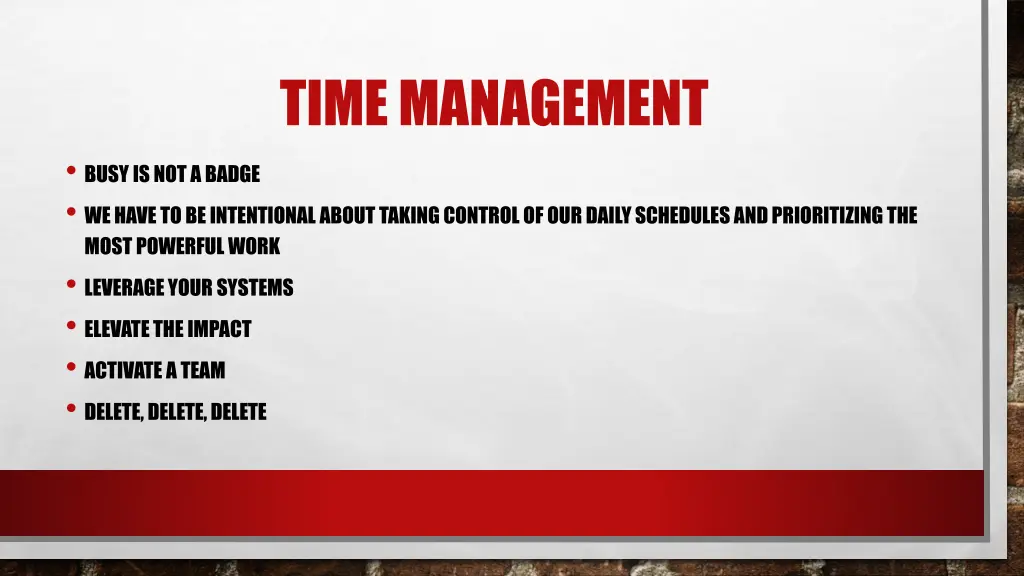 time management