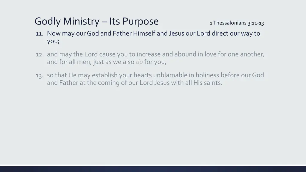 godly ministry its purpose 1