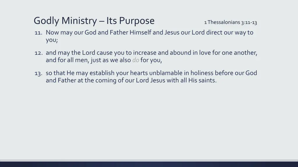 godly ministry its purpose