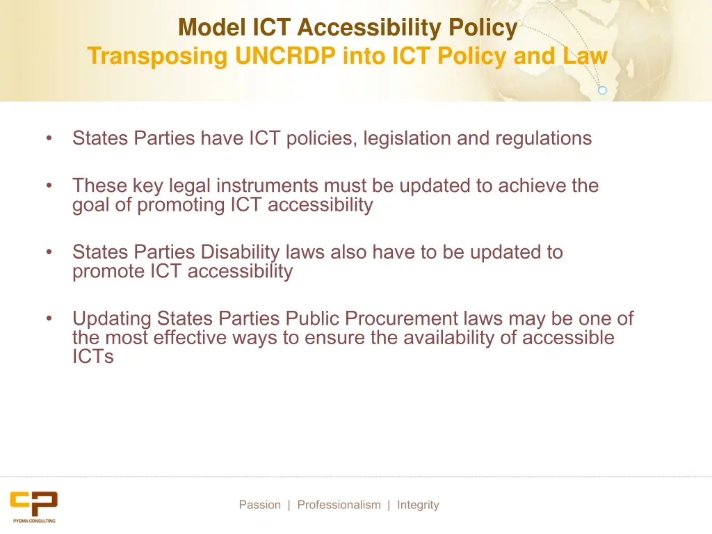 model ict accessibility policy transposing uncrdp