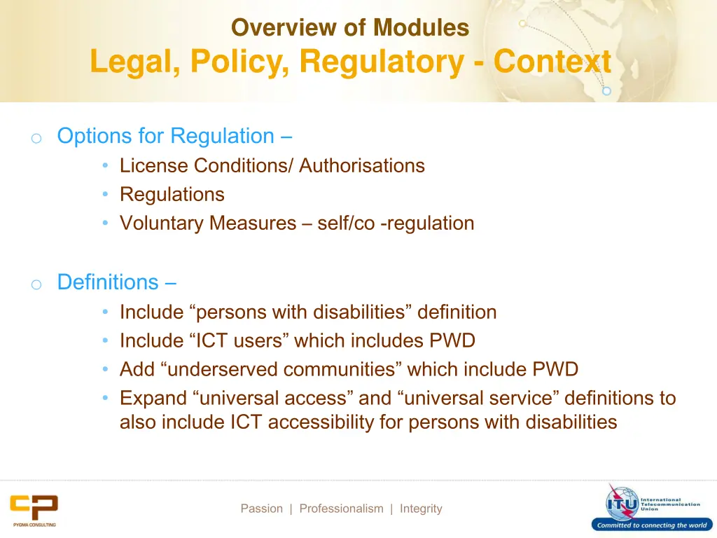 overview of modules 1