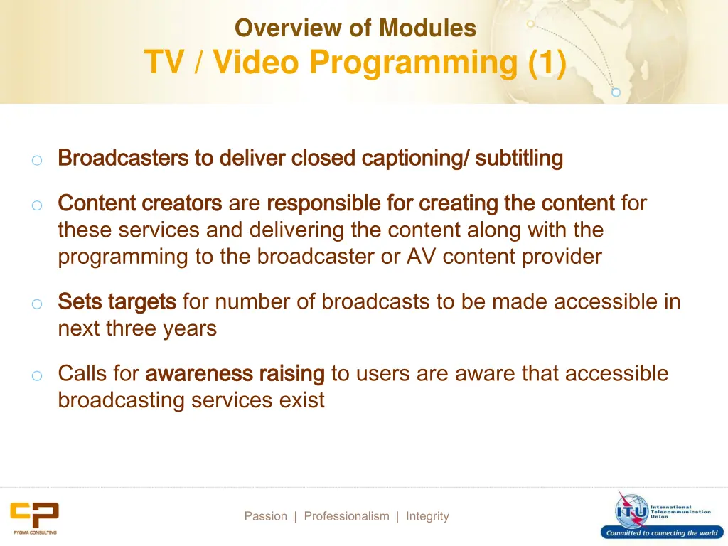 overview of modules tv video programming 1