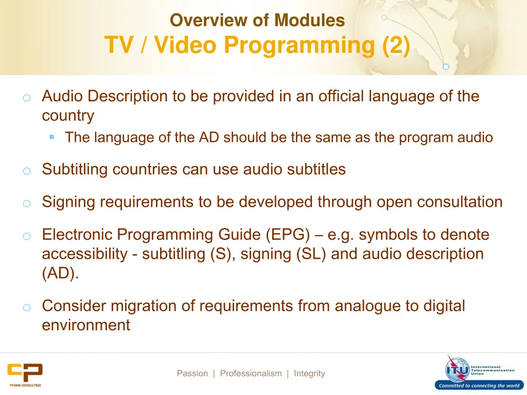 overview of modules tv video programming 2