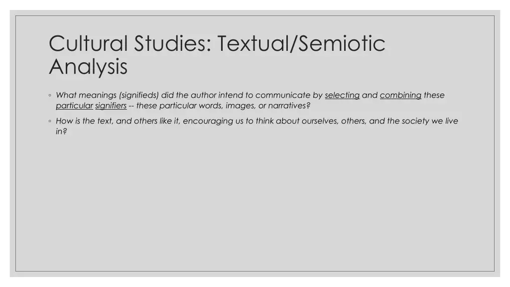 cultural studies textual semiotic analysis