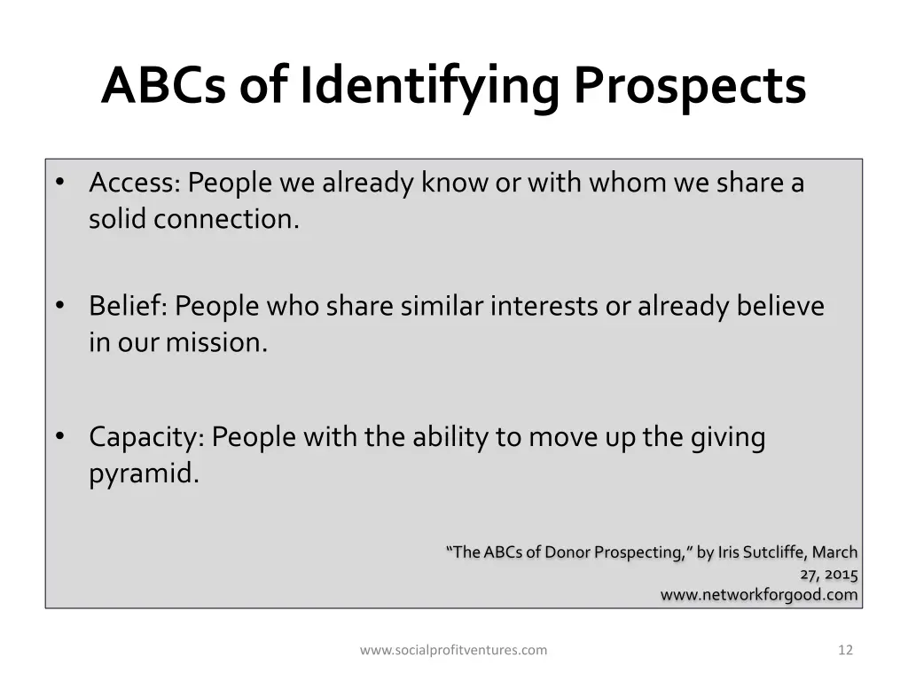 abcs of identifying prospects