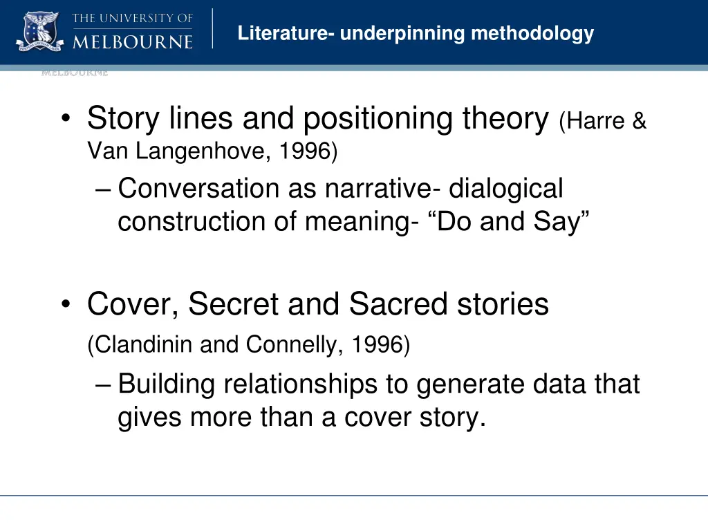 literature underpinning methodology 1