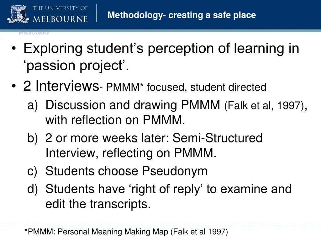 methodology creating a safe place