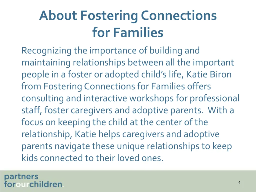 about fostering connections for families